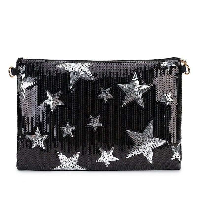 Star Pattern Sequined Clutch