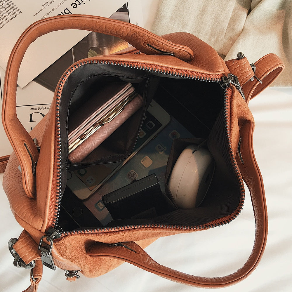 Fashion Top-Handle Bag with Rivets
