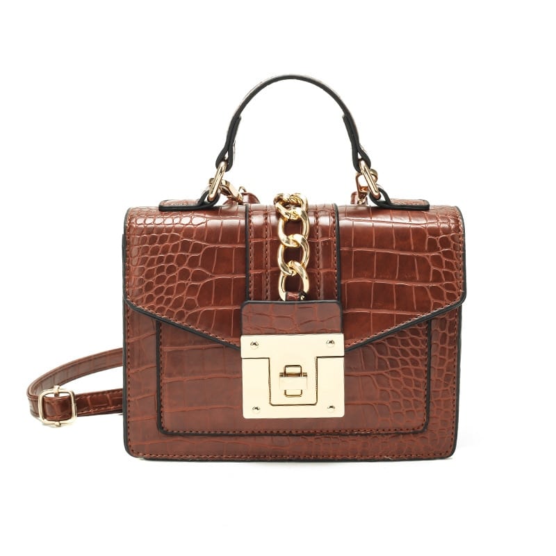 Chain Detail Top-Handle Bag
