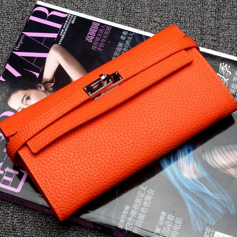 Elegant Bright Color Cowhide Wallet