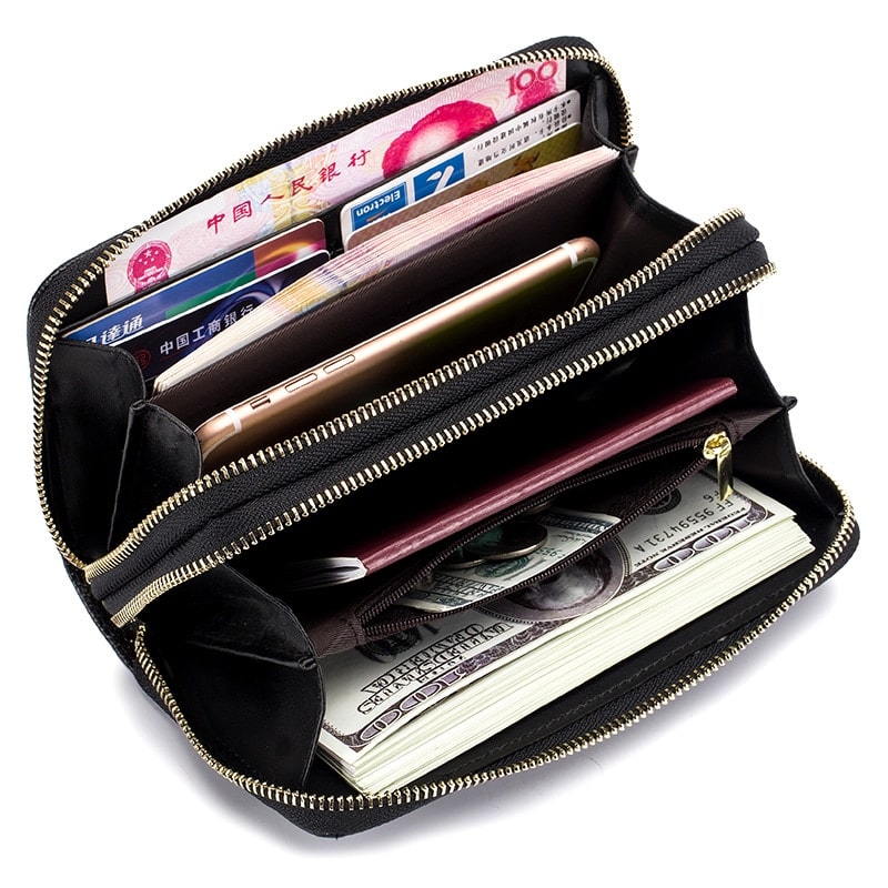 Genuine Leather Floral Wallet