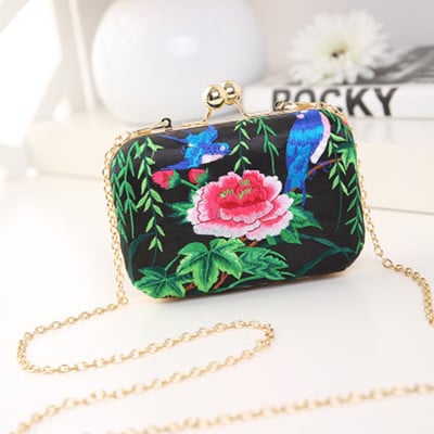 Women's Colorful Floral Embroidery Clutch
