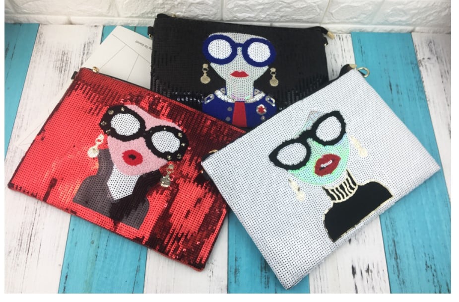 Fashion Victim Design Sequined Clutch
