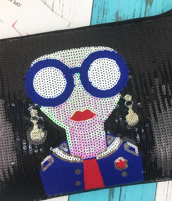 Fashion Victim Design Sequined Clutch