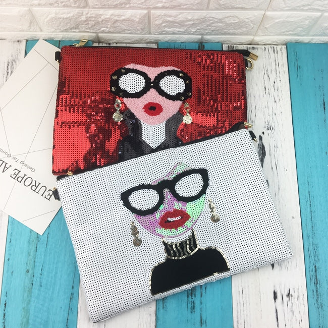 Fashion Victim Design Sequined Clutch