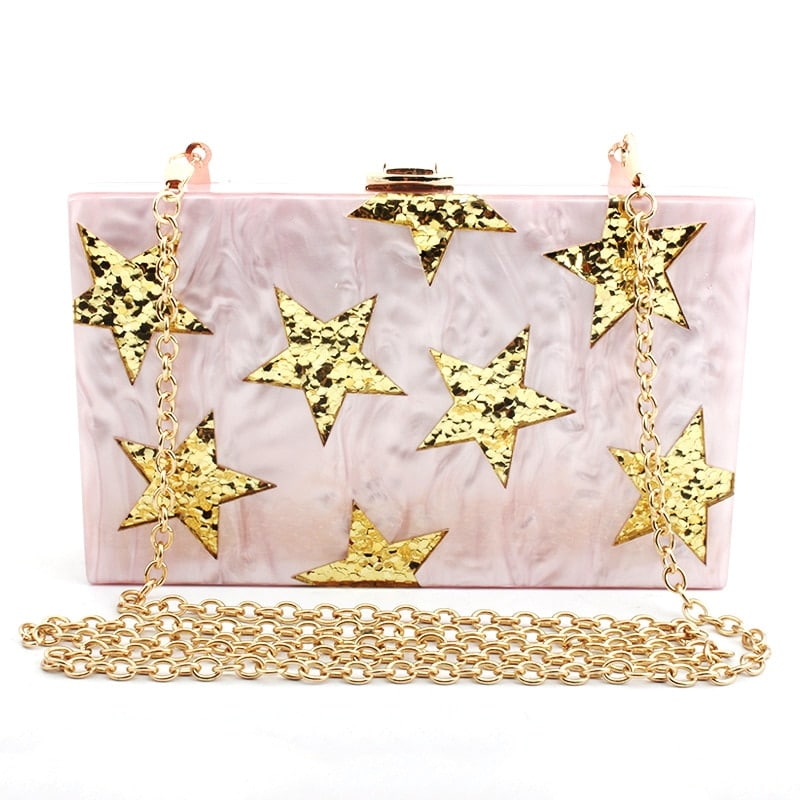 Golden Stars Design Clutch