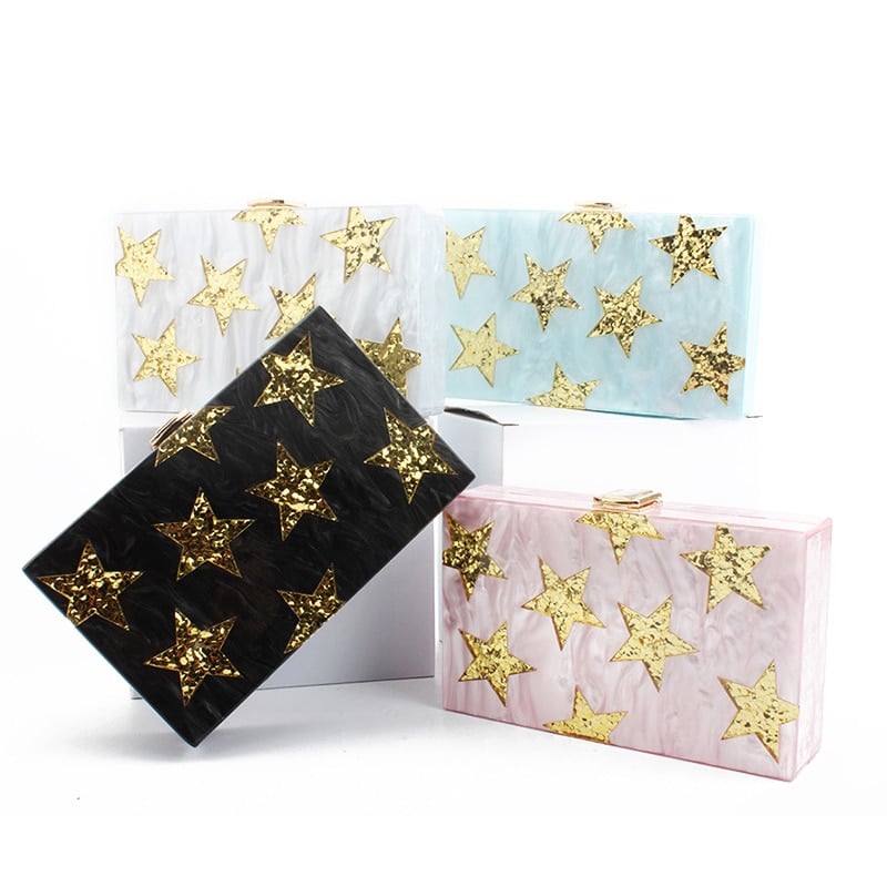 Golden Stars Design Clutch
