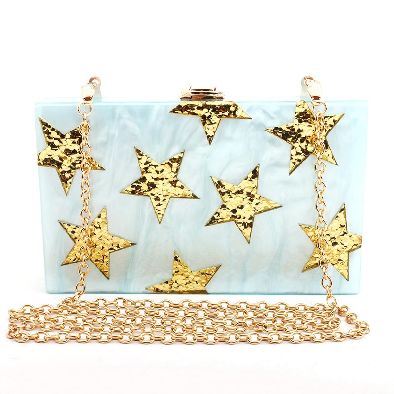 Golden Stars Design Clutch