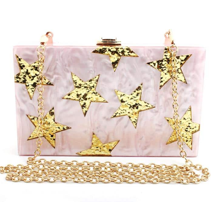 Golden Stars Design Clutch