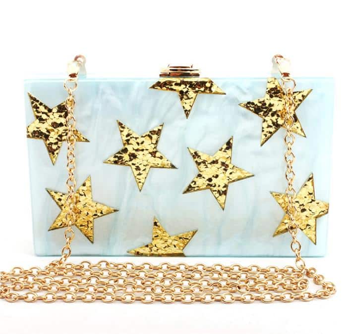 Golden Stars Design Clutch