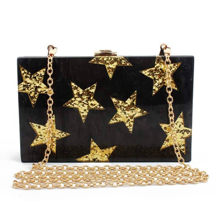 Golden Stars Design Clutch