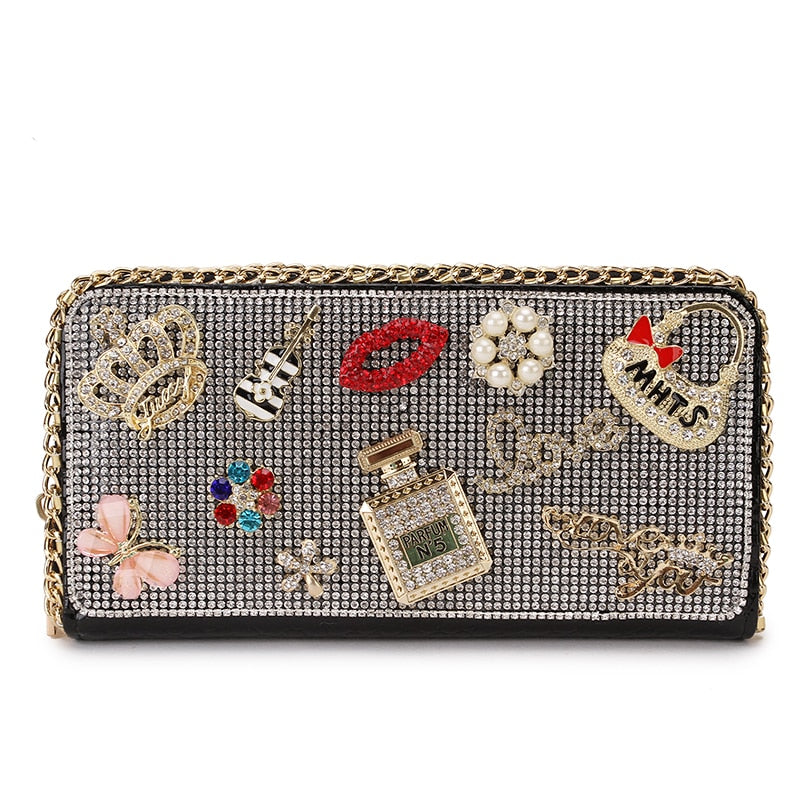 Luxurious Crystal Long Wallet
