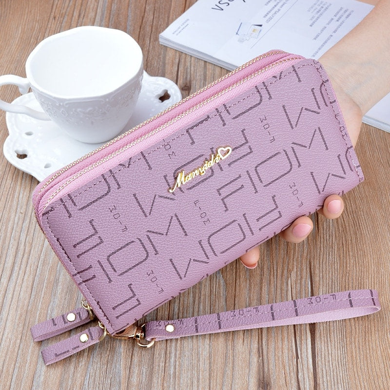 Large Capacity Double Zipper Wallet