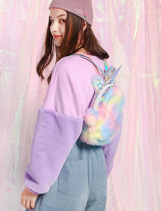 Kawaii Plush Unicorn Backpack