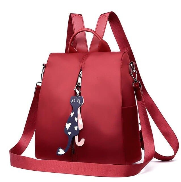 Small Backpack with Cat Pendant