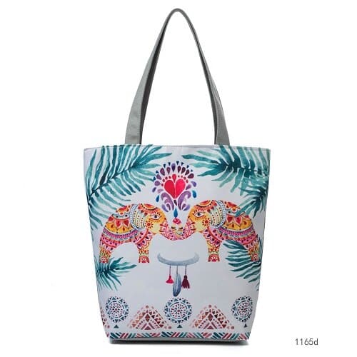 Beach Printed Canvas Handbags