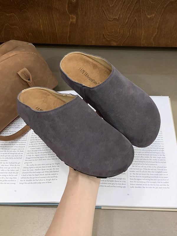Round-Toe Split-Joint Slippers&Mules Flat Shoes