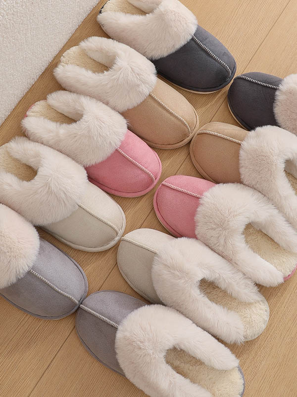 Round-Toe Split-Joint Slippers