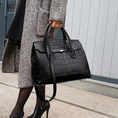 Crocodile Large Shoulder Bag for Women