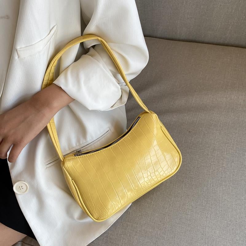 Crocodile Patterned Ladies Baguette Handbag for Women
