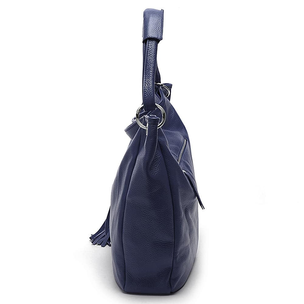 Soft Genuine Leather Tassel Tote Bag