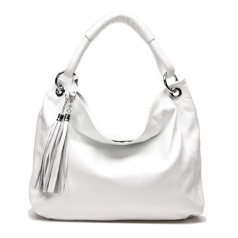 Soft Genuine Leather Tassel Tote Bag