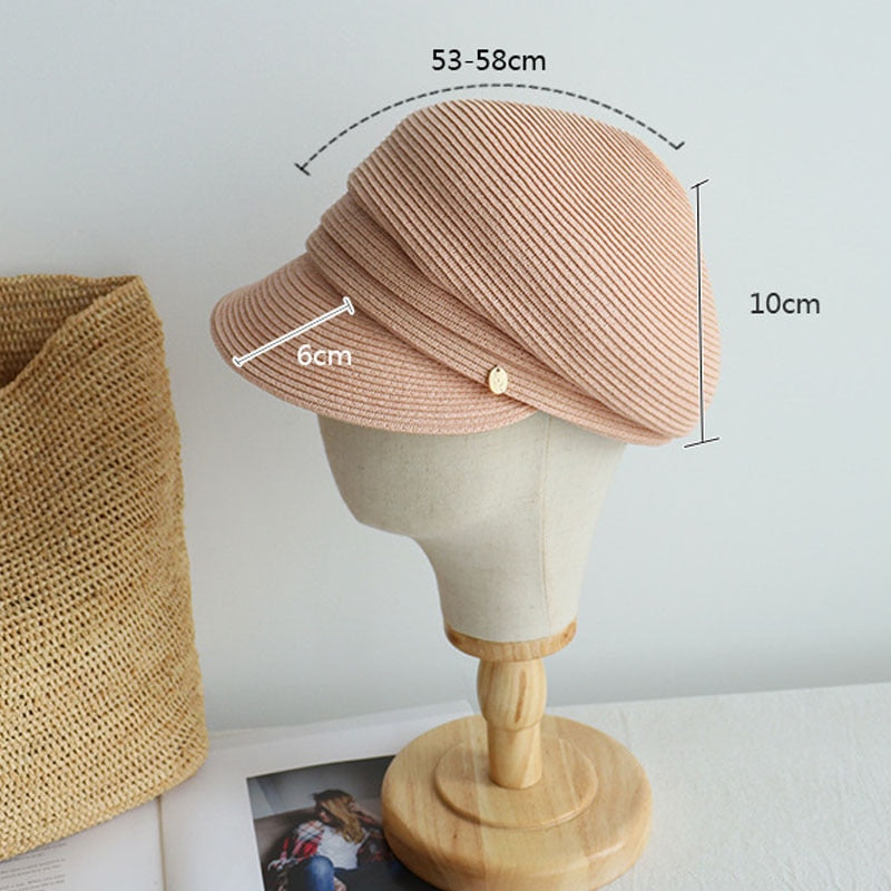 Airi Straw Newsboy Hats