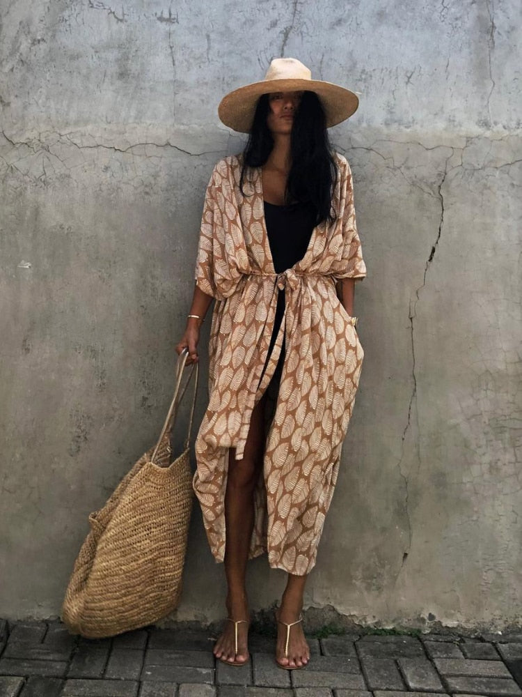 Amaria Printed Beach Cover Robes