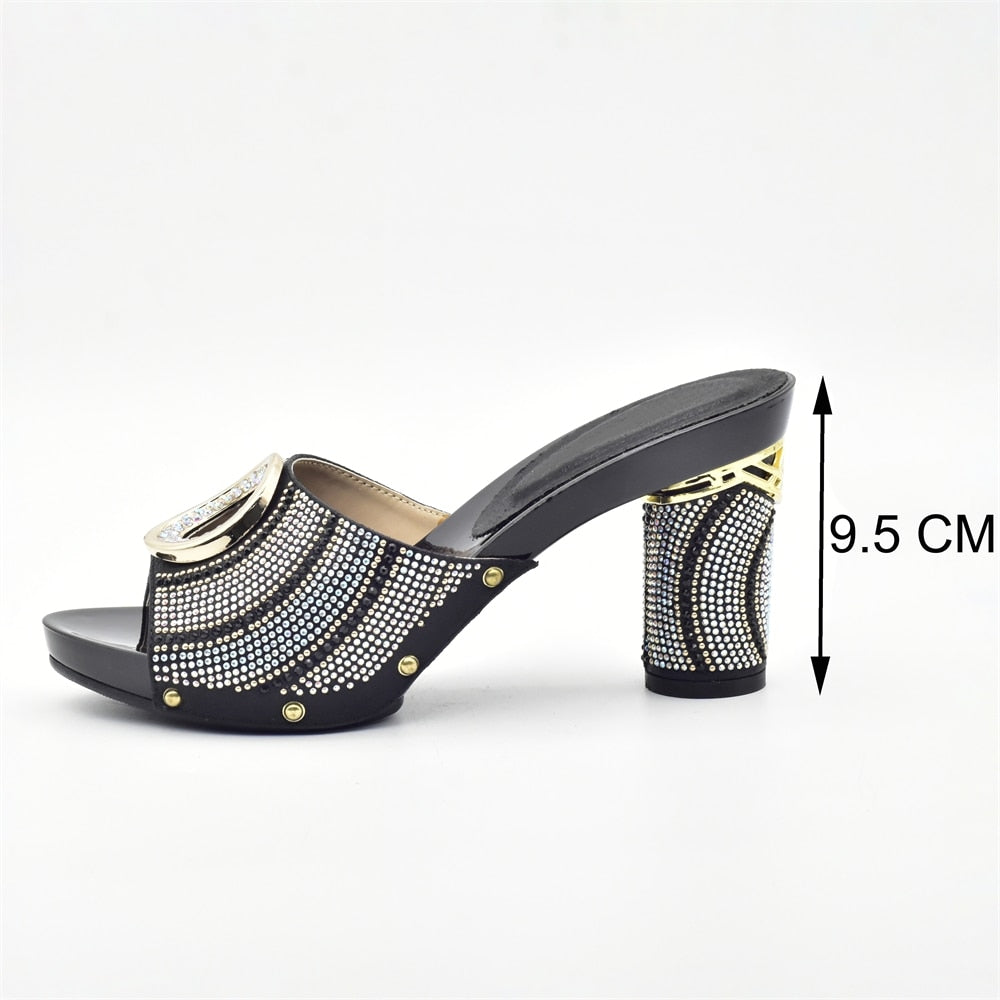 Amelie Crystal Sequin Mule Sandal Slippers