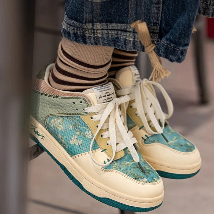 Andrew Oil Paints Cherry Blossoms Print Unisex Sneakers