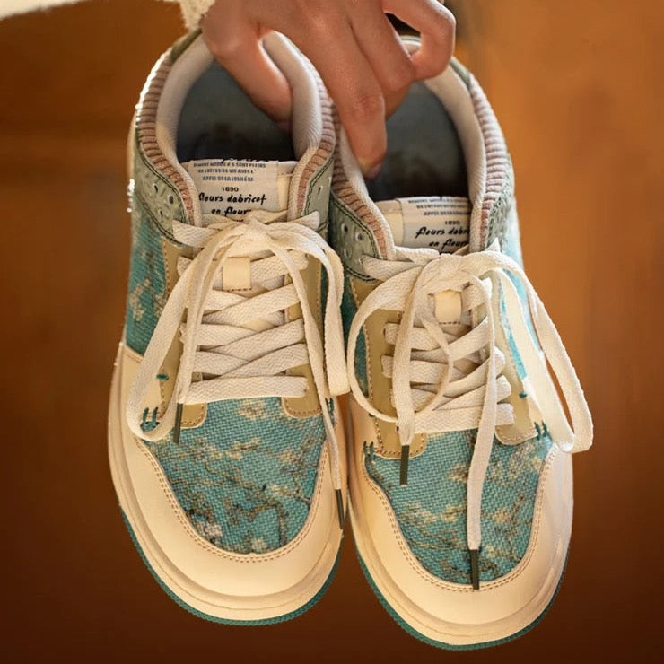 Andrew Oil Paints Cherry Blossoms Print Unisex Sneakers