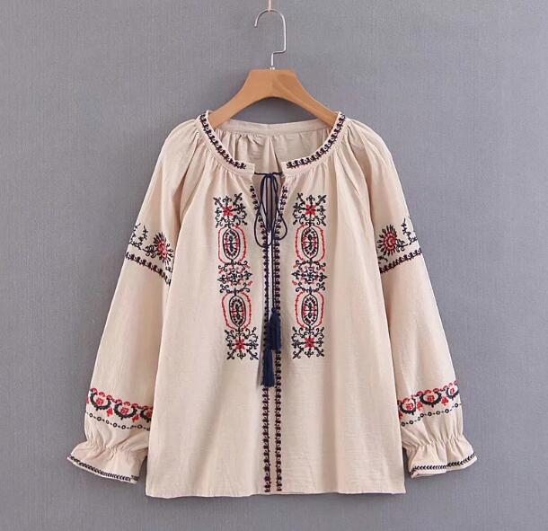 Angkasa Folk Embroidery Tassel Blouse - 3 Colors