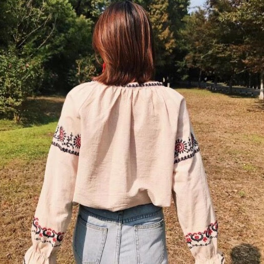 Angkasa Folk Embroidery Tassel Blouse - 3 Colors