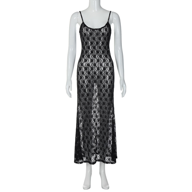 Aria See Through Lace Tank Dress - 2 Colors