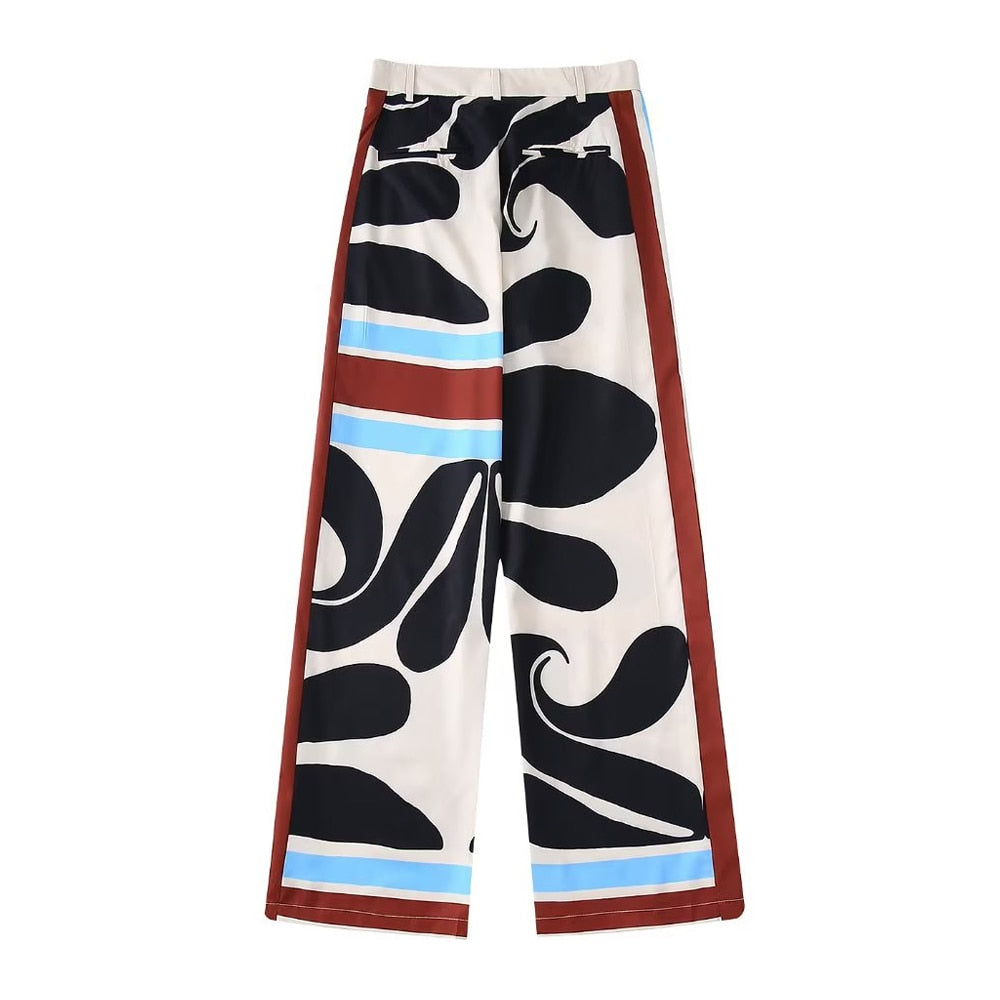 Art Prints Tunic Top / Wide Leg Pants