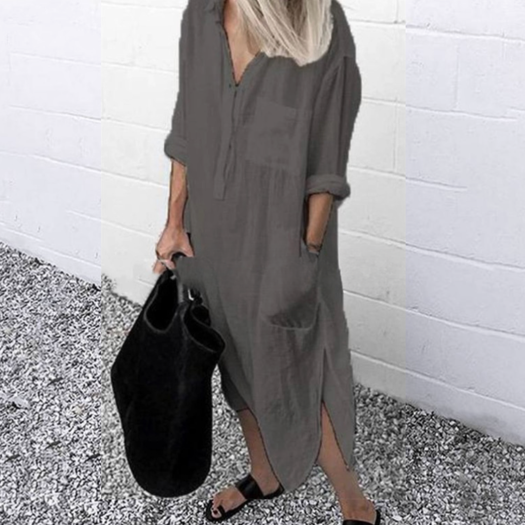 Arya Washed Cotton Casual Shirt Dress