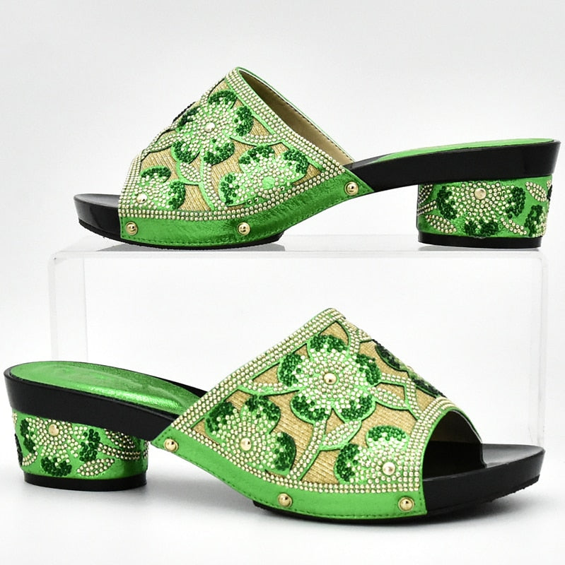 Aura Flower Sequin Mule Sandal Slippers