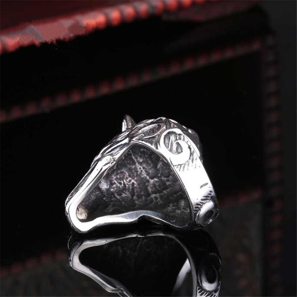 Barking Wolf Head Ring