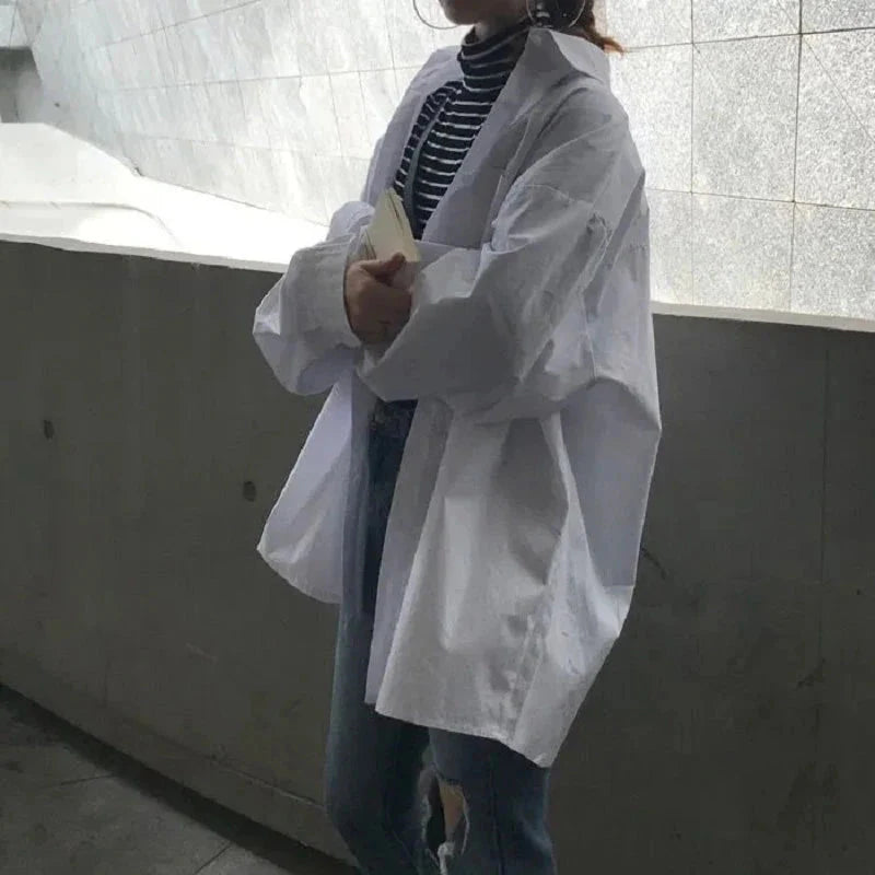 Basic Oversized Button Down Shirts