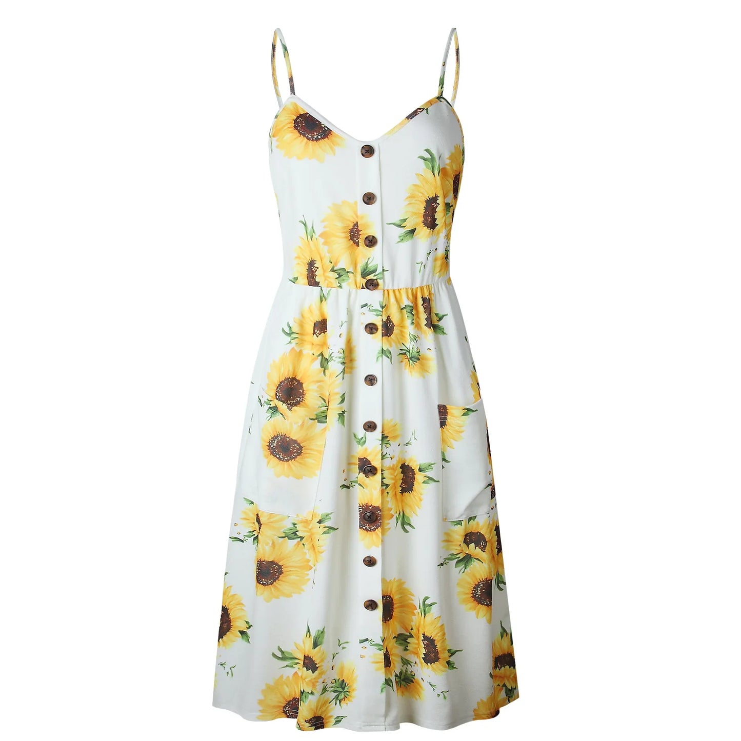 Beach Sling Seeveless Elegantes Vestiti Donna Midi Dresses