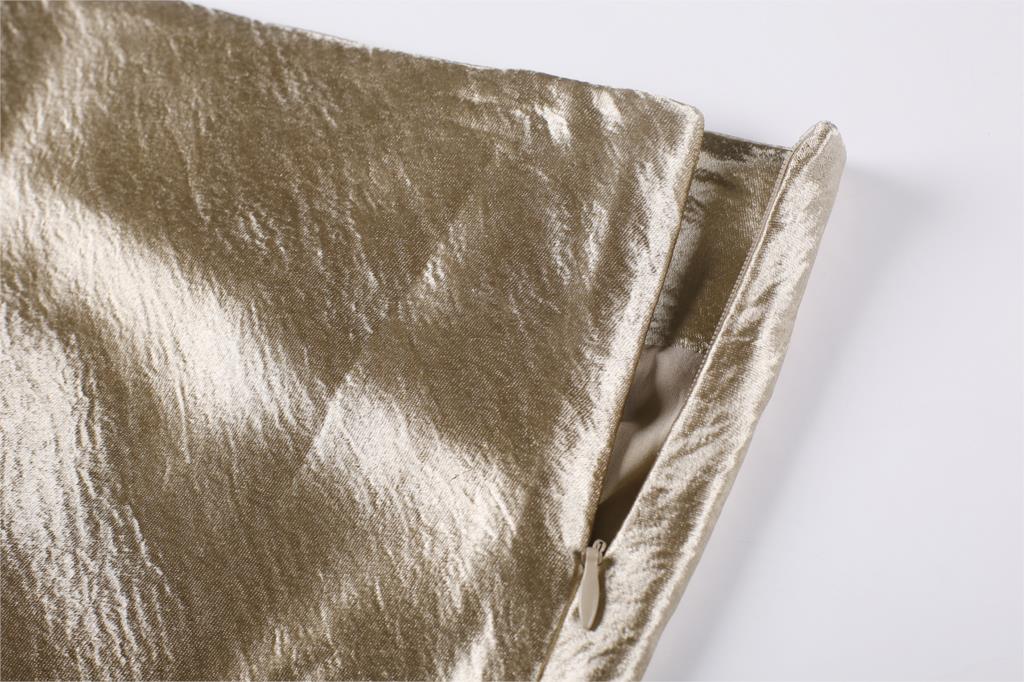 Bella Textured Satin Midi Skirt - Gold