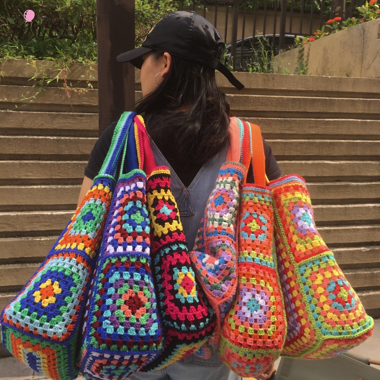 Bohemian Crochet Knit Totes - 16 Colors