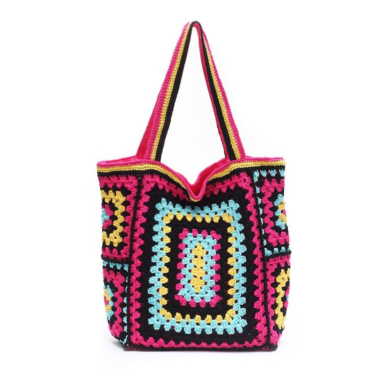 Bohemian Crochet Knit Totes - 16 Colors