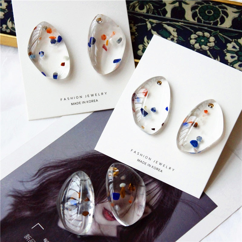 Bora Clear Acrylic Resin Stud Earrings