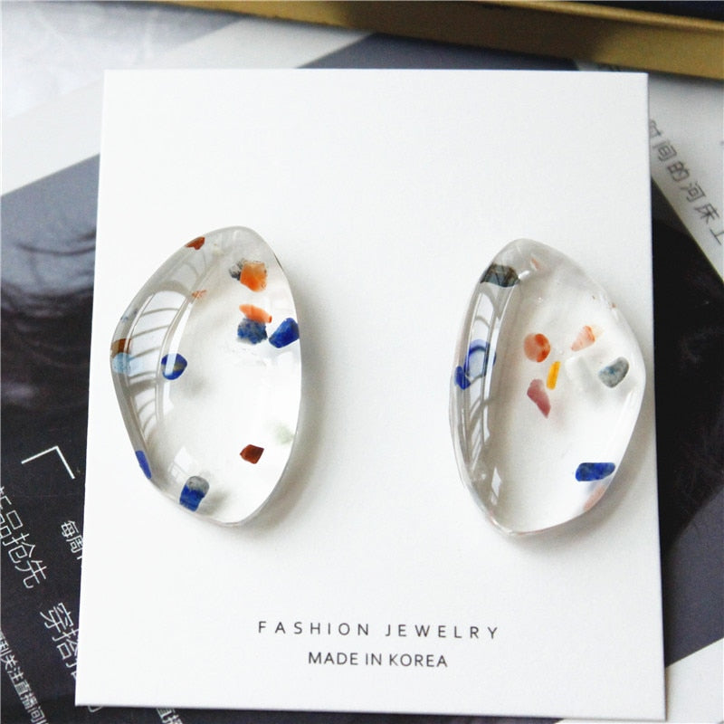 Bora Clear Acrylic Resin Stud Earrings