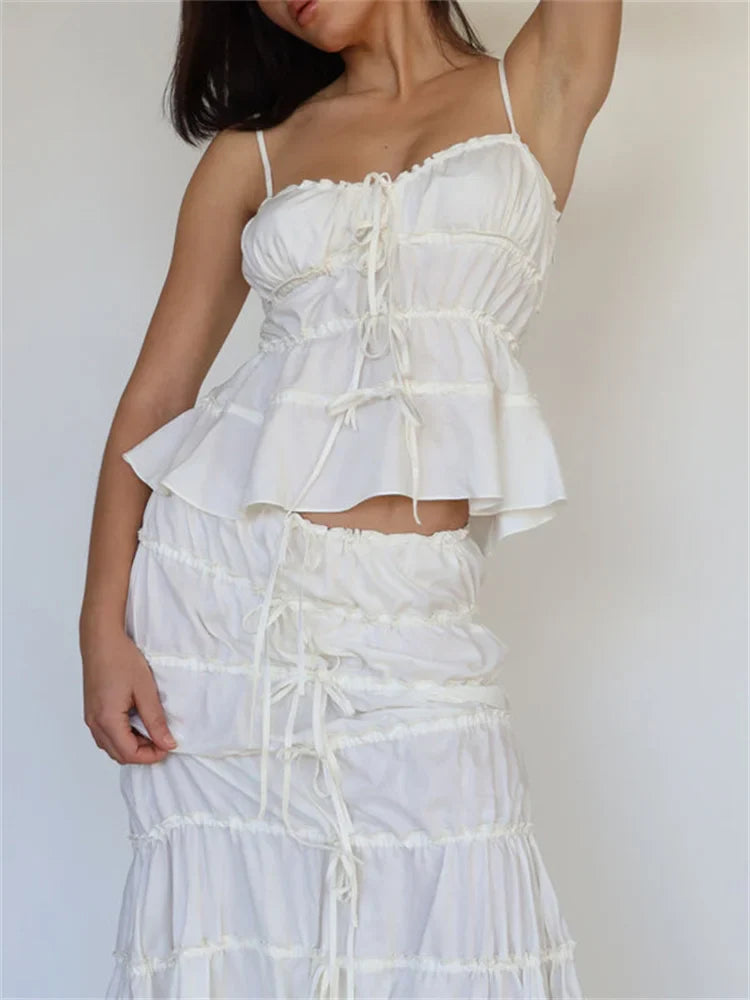 Vintage Lace-up for V-neck Slim Fit Sleeveless Y2K Retro Mini Vest Summer Streetwear Crop Top