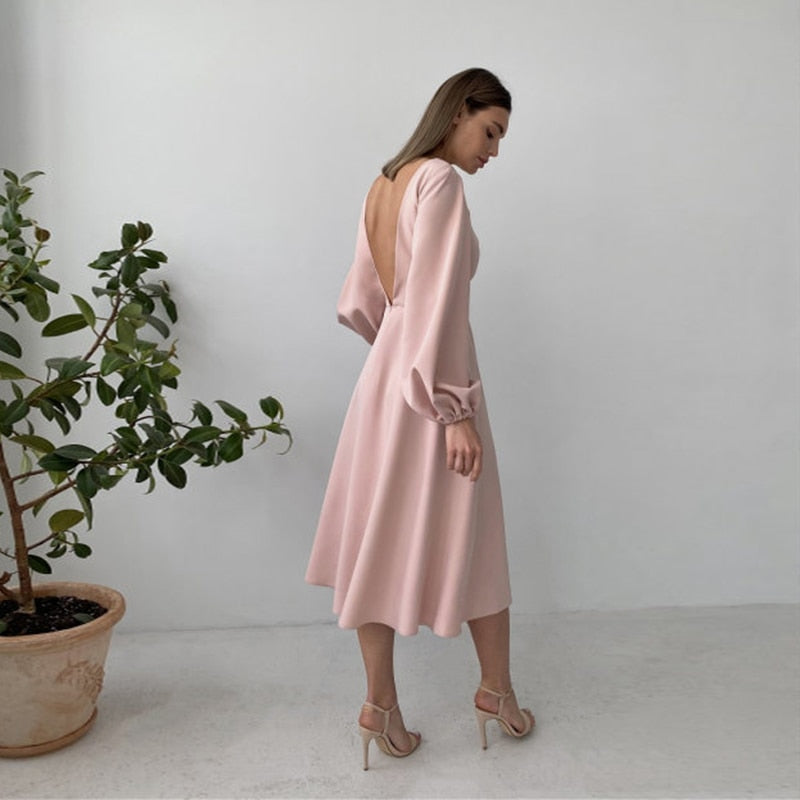 Camila Backless Midi Dress - 3 Colors