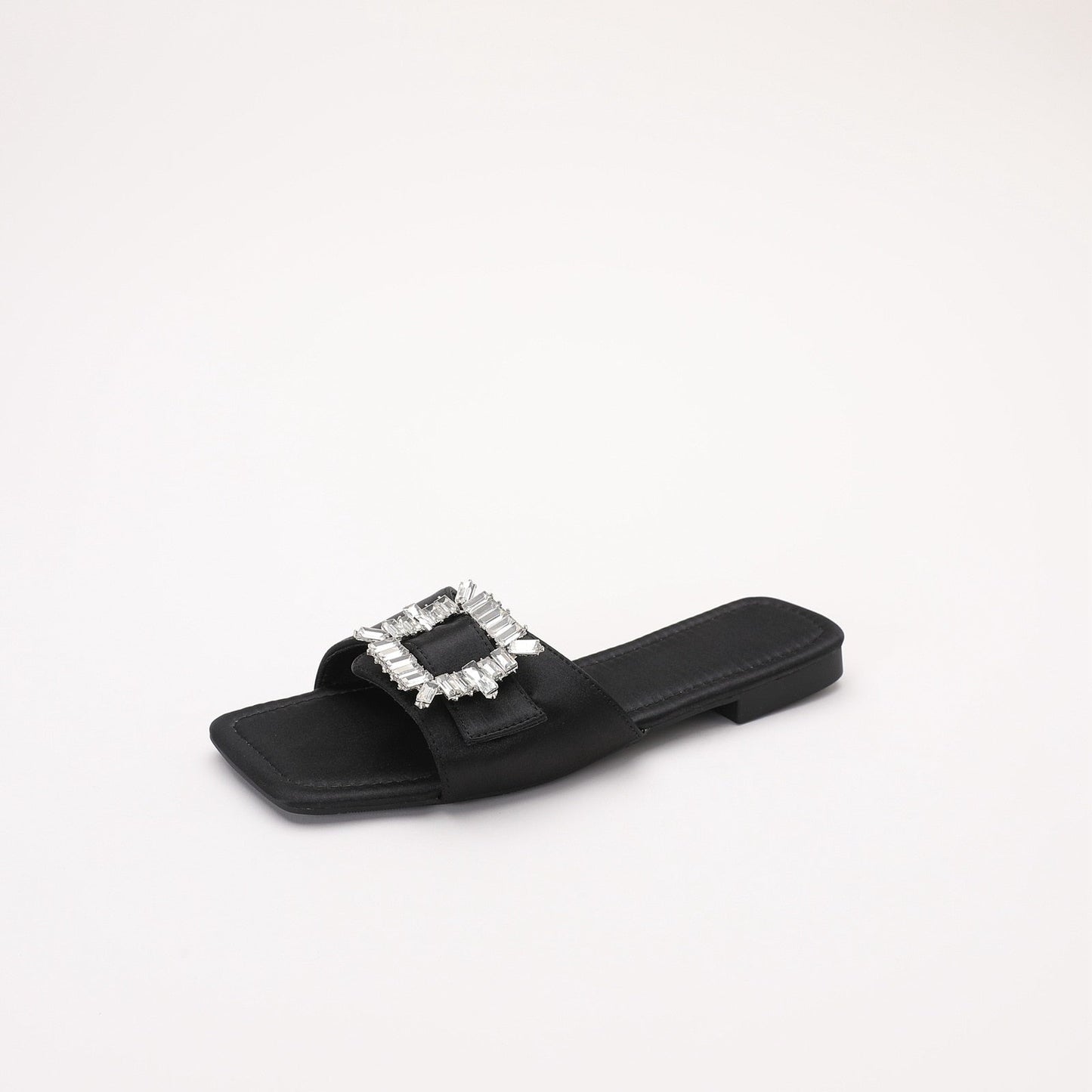 Chaitali Rhinestone Buckled Satin Slippers - 5 Colors