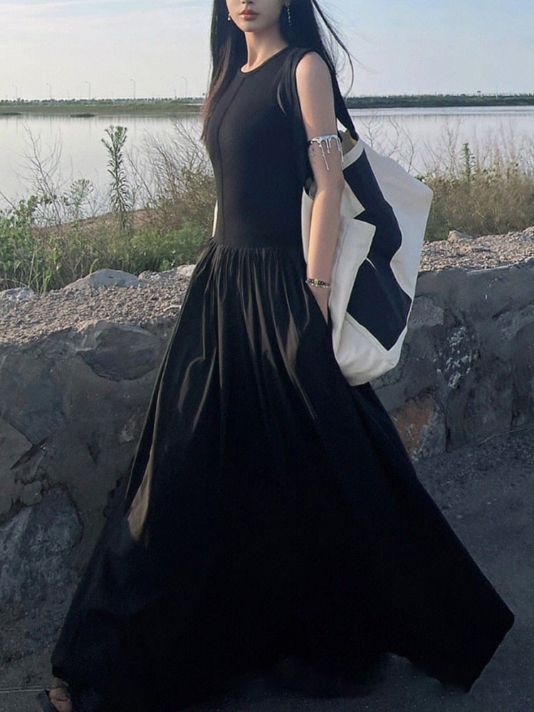 Cora Minimalist Tank and Flare Maxi Dress - 2 Colors