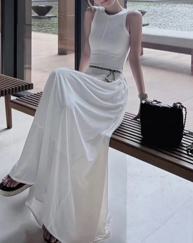 Cora Minimalist Tank and Flare Maxi Dress - 2 Colors